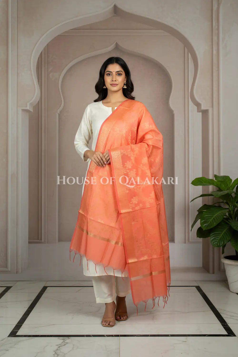 silk dupatta 0230 front pose1