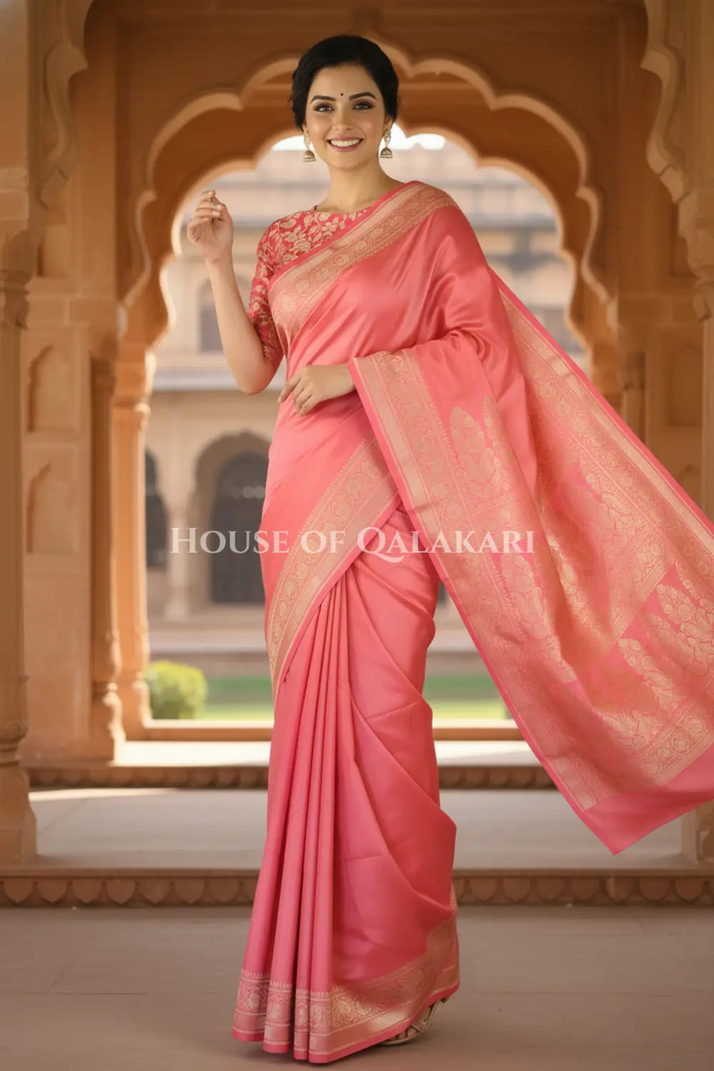 pure silk saree festive pose