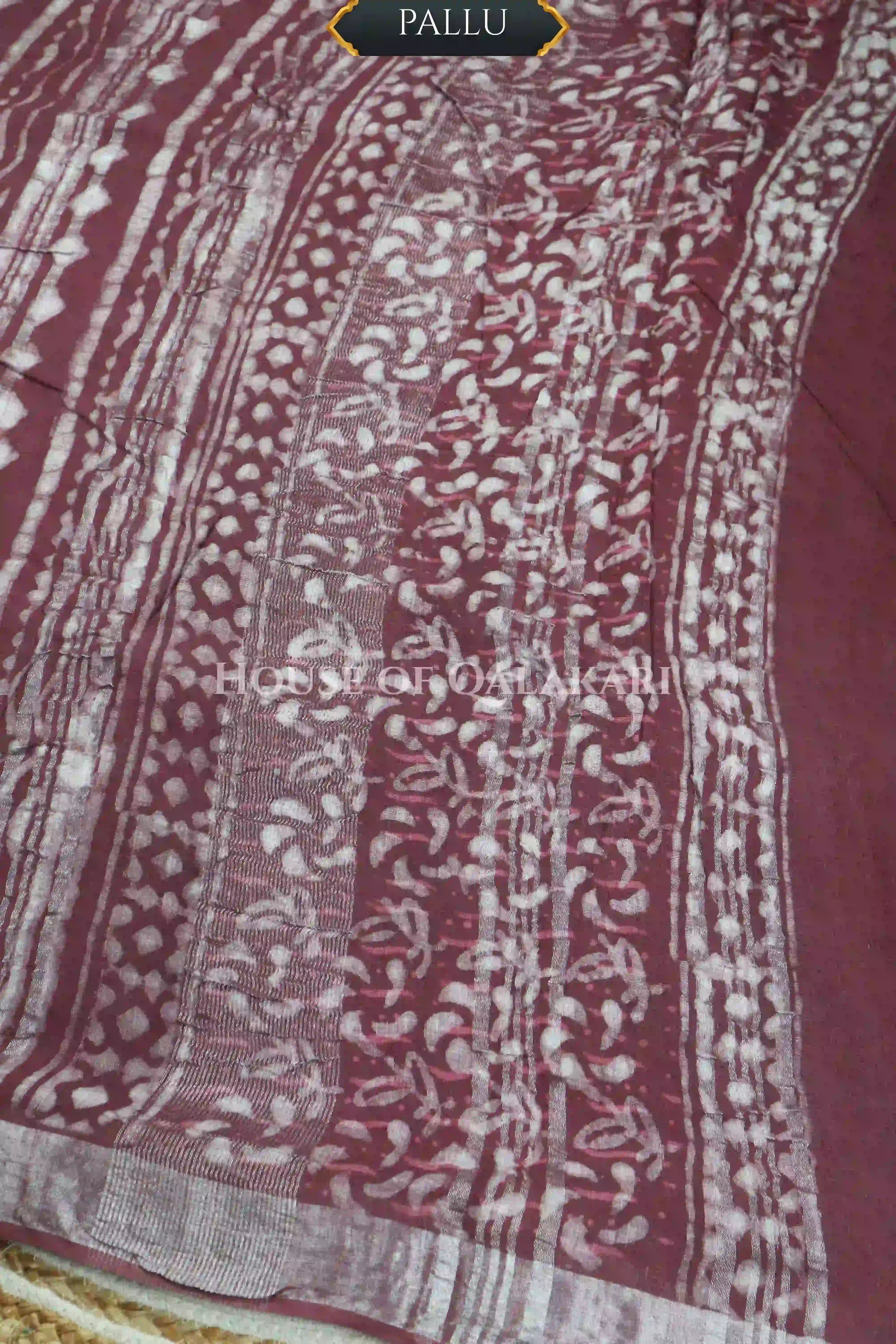 linen cotton saree 483 pallu