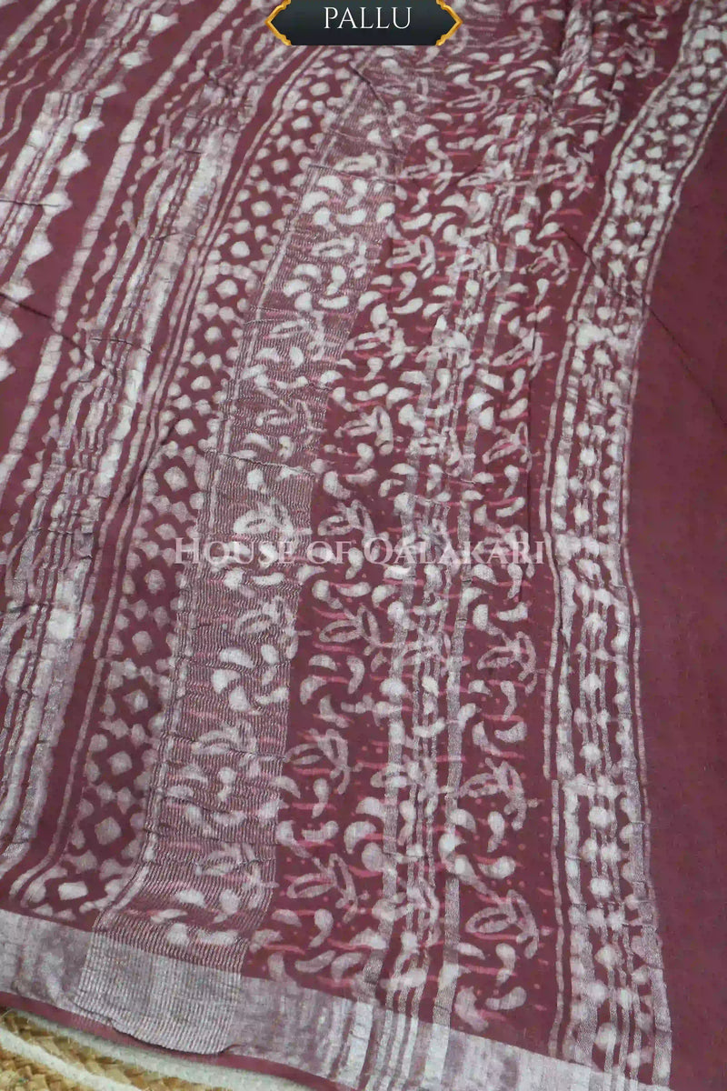 linen cotton saree 483 pallu
