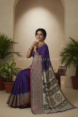 chennuri silk kalamkari saree 0449 sitting pose