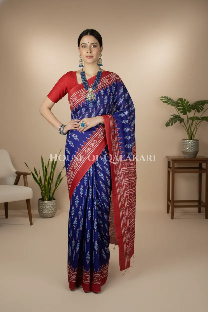 mulmul cotton bagru saree 411 dramatic pose