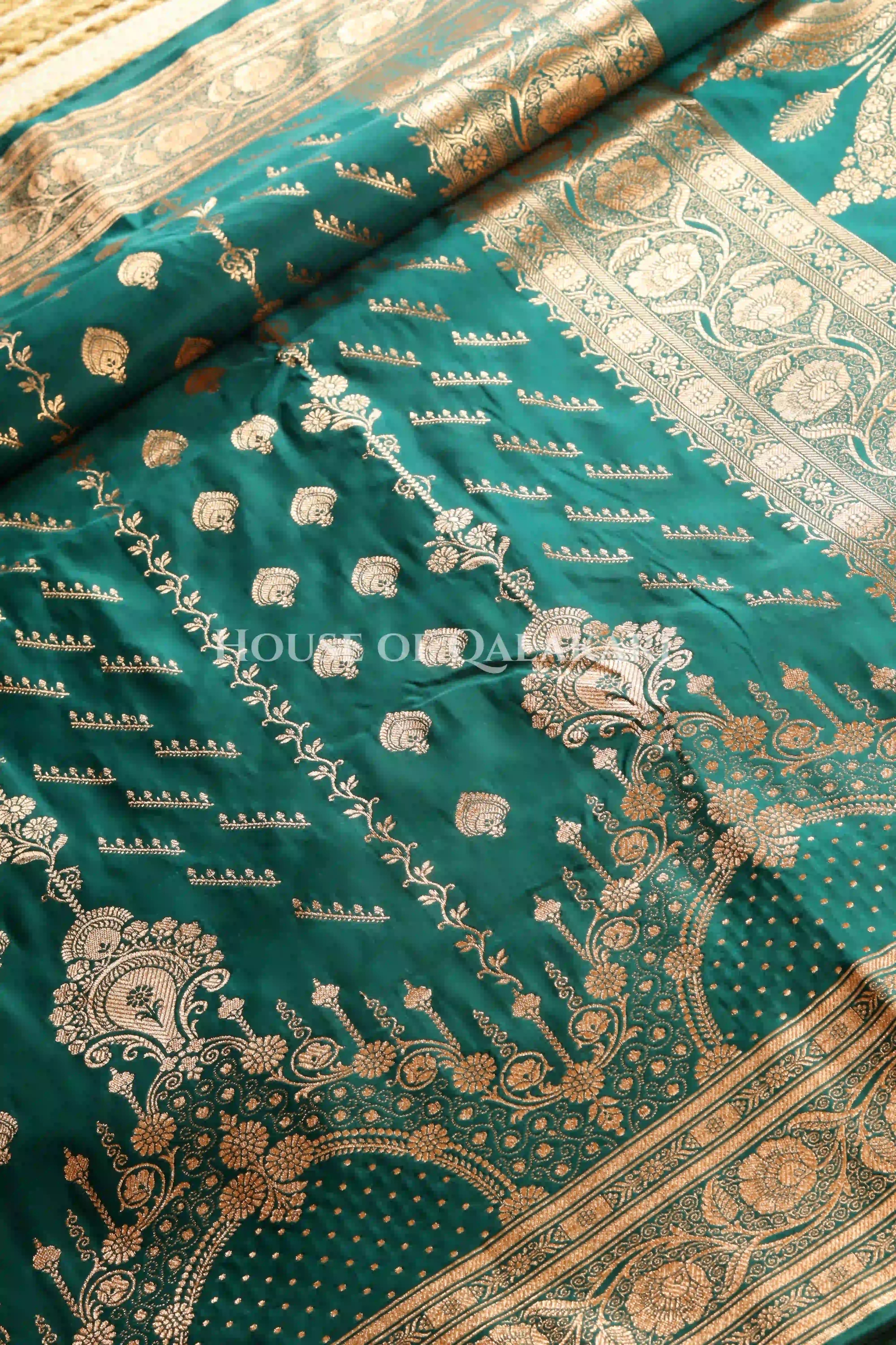 Double Katan Silk Saree body