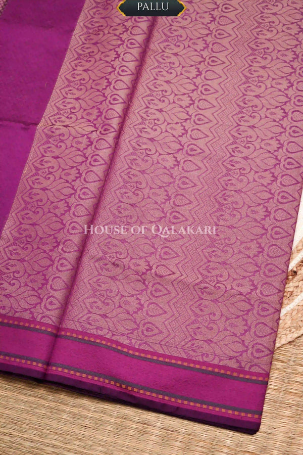 Deep Rose Pink Banarasi Mulmul cotton patola Saree with All-over Floral Jaal & contrast Antique Gold Border