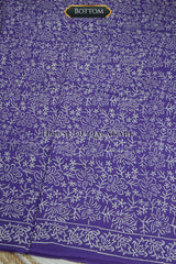 Pure Cotton Purple Floral Hand Block Print Unstitched Suits