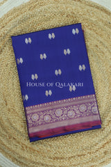 Banarasi Silk Saree in Royal Blue with Dual-Tone Zari Butis & Floral Jaal Pallu