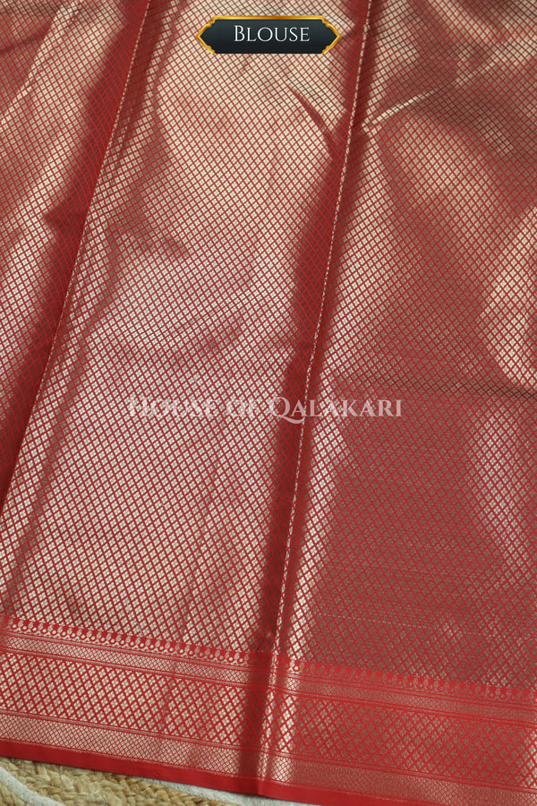 Banarasi Silk Saree in Royal Blue with Dual-Tone Zari Butis & Floral Jaal Pallu