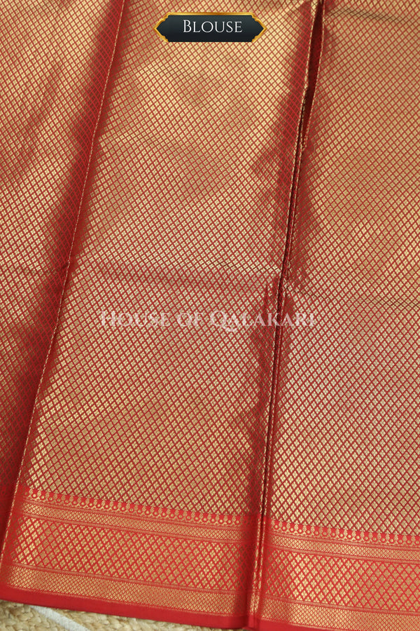 Banarasi Silk Saree in Deep Coffee Brown with Dual-Tone Zari Butis & Floral Jaal Pallu